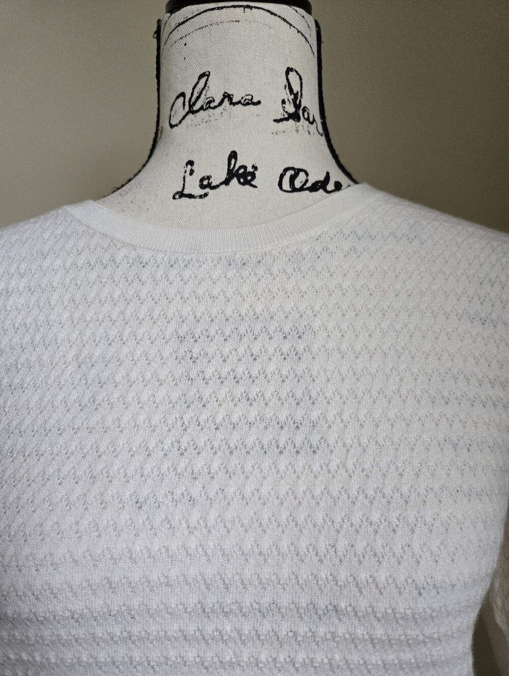 Madewell Knit Top Womens S Ivory Wool Silk Blend Short Sleeve - Picture 2 of 10